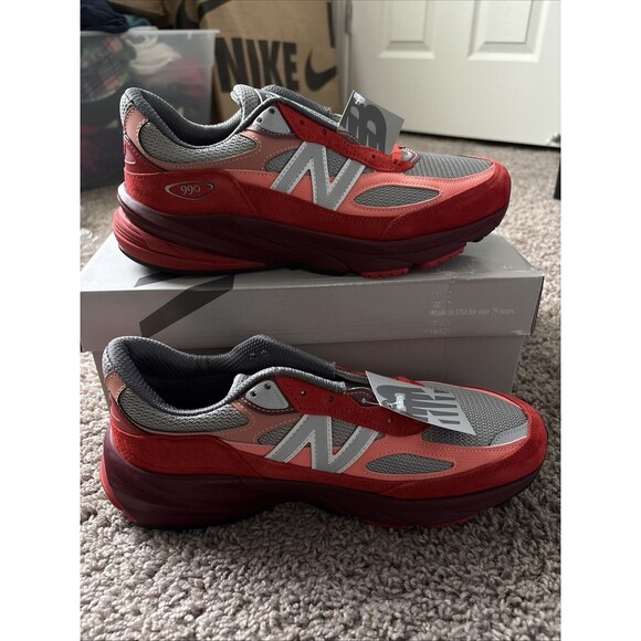 New Balance 990v6 MiUSA Community Red Sneakers U990RT6 Men's Size 11.5 New - Picture 4 of 6